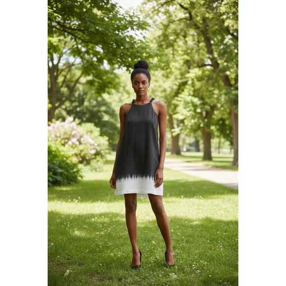 STAUD | Dresses | Staud Cabo Onyx Ombre Linen Mini Dress Nwt Size Xl  Sleeveless Pockets Summer | Poshmark